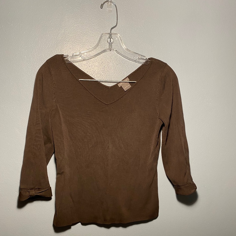 Black long sleeve v neck Ann Taylor